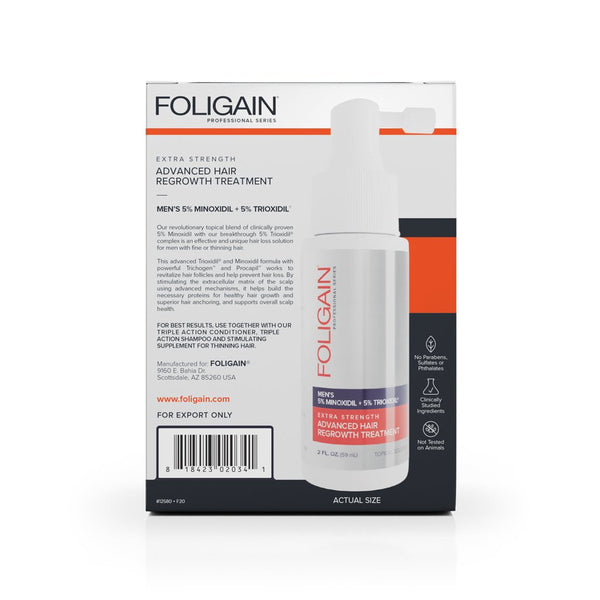 FOLIGAIN Advanced Hair Regrowth For Men Minoxidil 5% + Trioxidil 5%