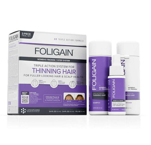 FOLIGAIN Triple Action Hair Care System For Women 3 Piece Trial Set