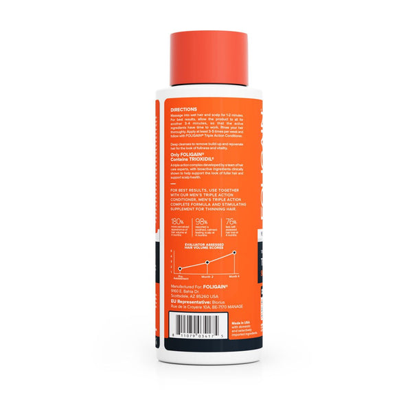 FOLIGAIN Triple Action Shampoo For Thinning Hair For Men with 2% Trioxidil 473ml