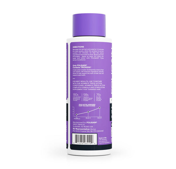 FOLIGAIN Triple Action Shampoo For Thinning Hair For Women with 2% Trioxidil 473ml